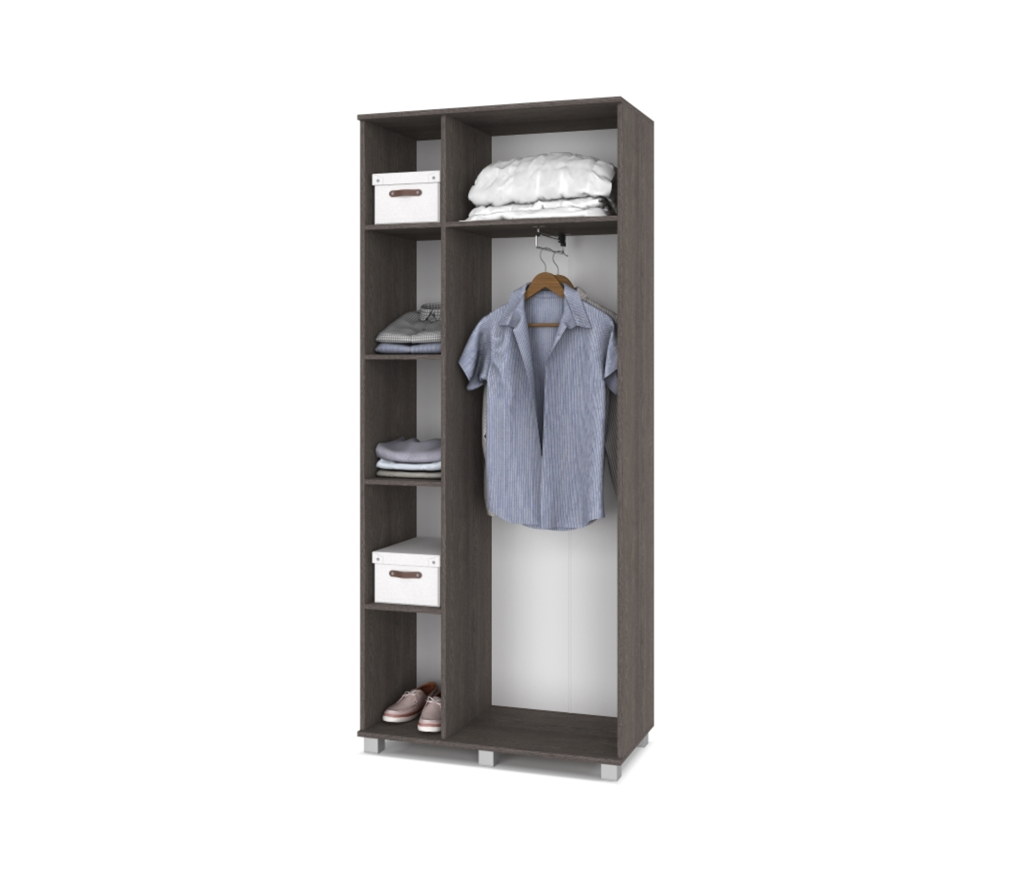картинка Шкаф 900 комбинированный с выдвижн.штангой Кана К-31 Анкор темный/Анкор светлый от магазина мебели