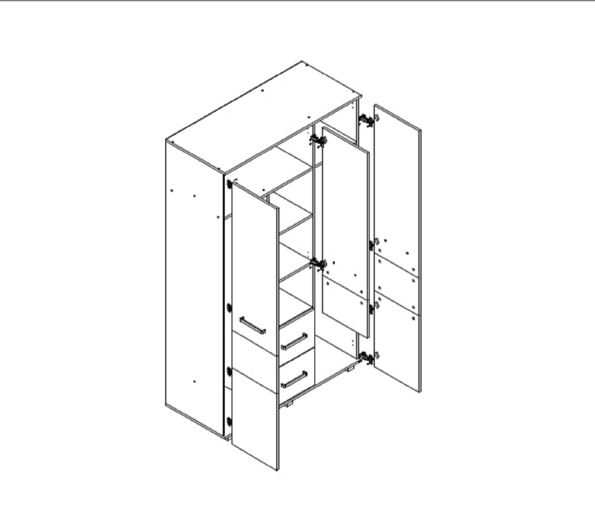 картинка Шкаф 1200 с ящиками Вира-34 Венге/Млечный дуб от магазина мебели
