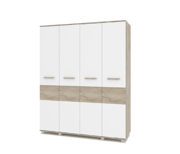 картинка Шкаф 1600 комбинированный Вира-40 Серый дуб/Белый от магазина мебели