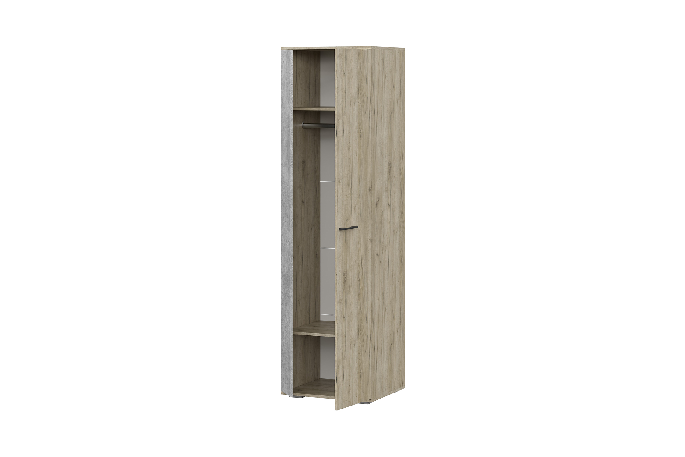 картинка Шкаф двухстворчатый Бостон ШК-600 дуб крафт серый / бетонный камень от магазина мебели