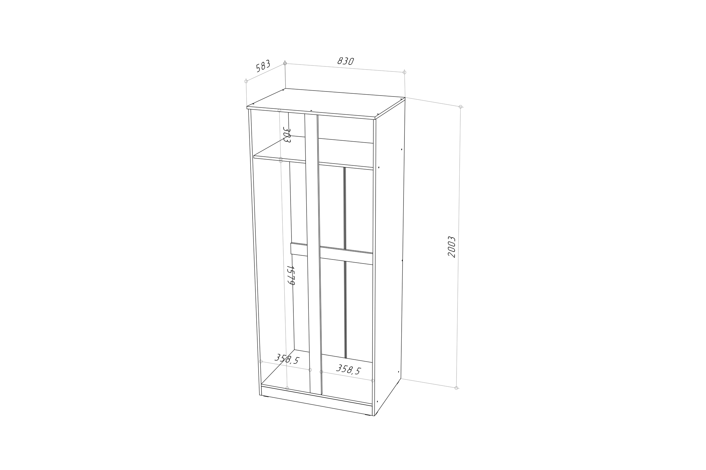 картинка Шкаф Stern 2-х дверный белый от магазина мебели