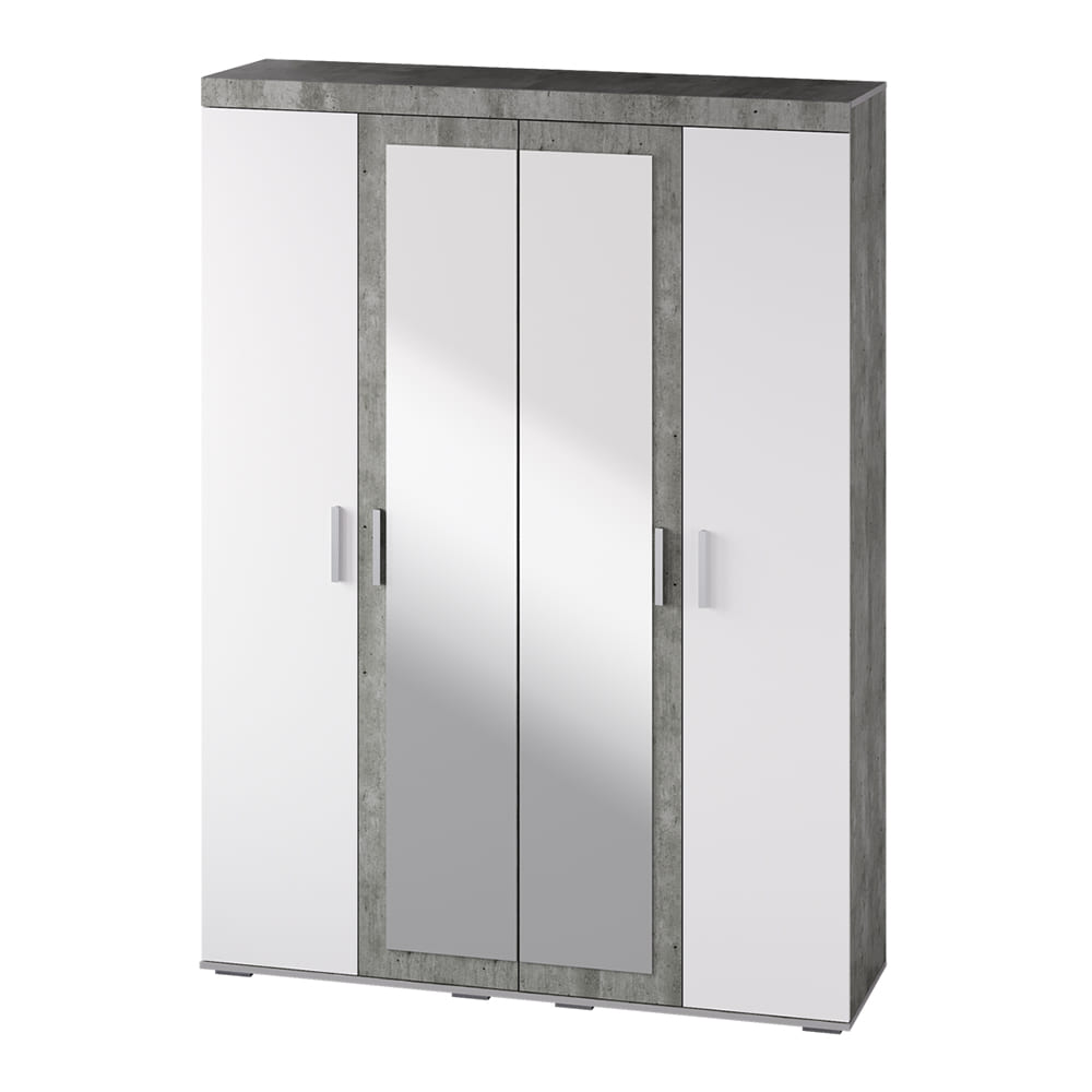 картинка Шкаф четырехстворчатый Инстайл ШК-31, бетон/белый от магазина мебели