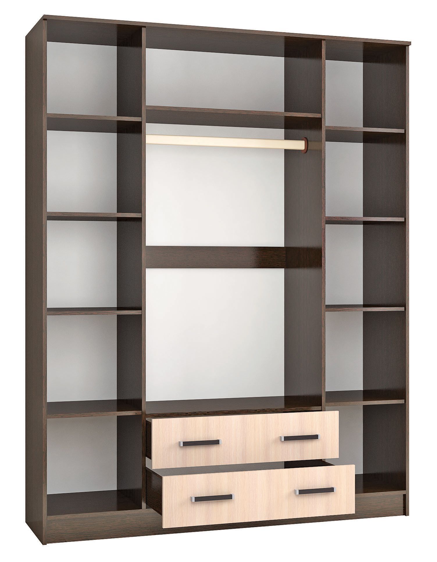 картинка Шкаф для одежды и белья Лагуна 160 см, венге/дуб молочный от магазина мебели