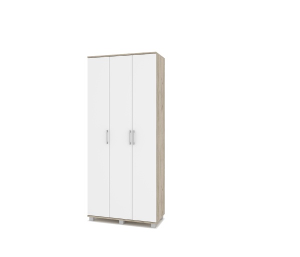картинка Шкаф 900 комбинированный с выдвижн.штангой Кана К-31 Серый дуб/Белый от магазина мебели