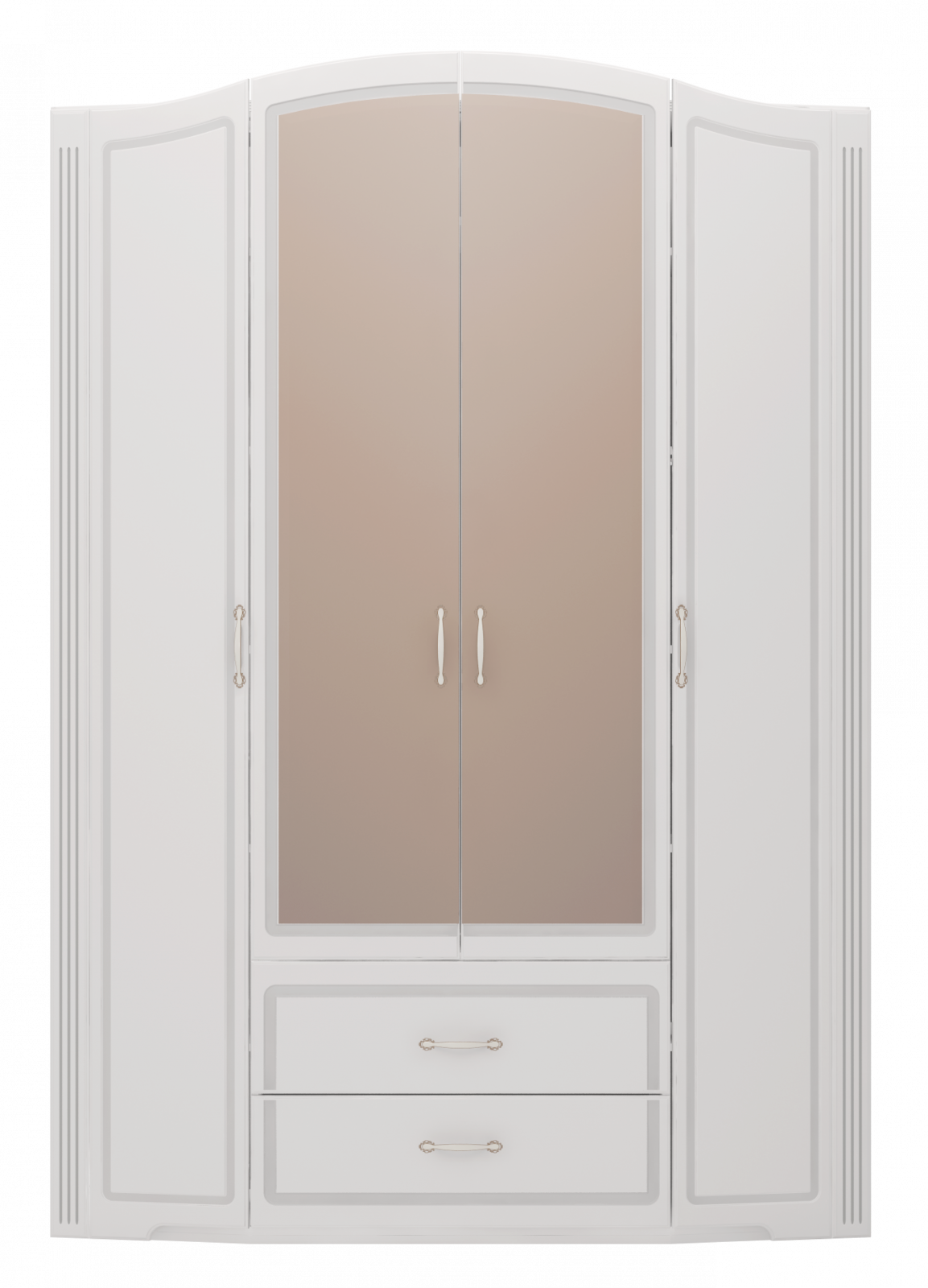 картинка Шкаф для одежды 4-х дверный с зеркалами Виктория 02 от магазина мебели