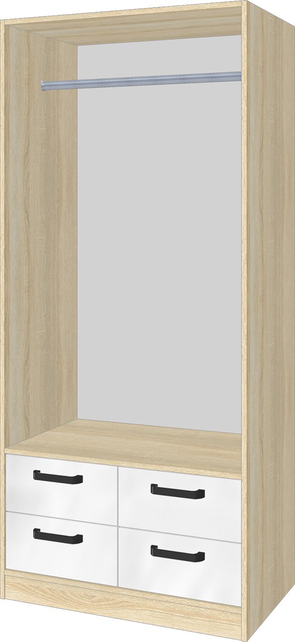 картинка Шкаф двухстворчатый 2ШЯ Лена, сонома, белый от магазина мебели