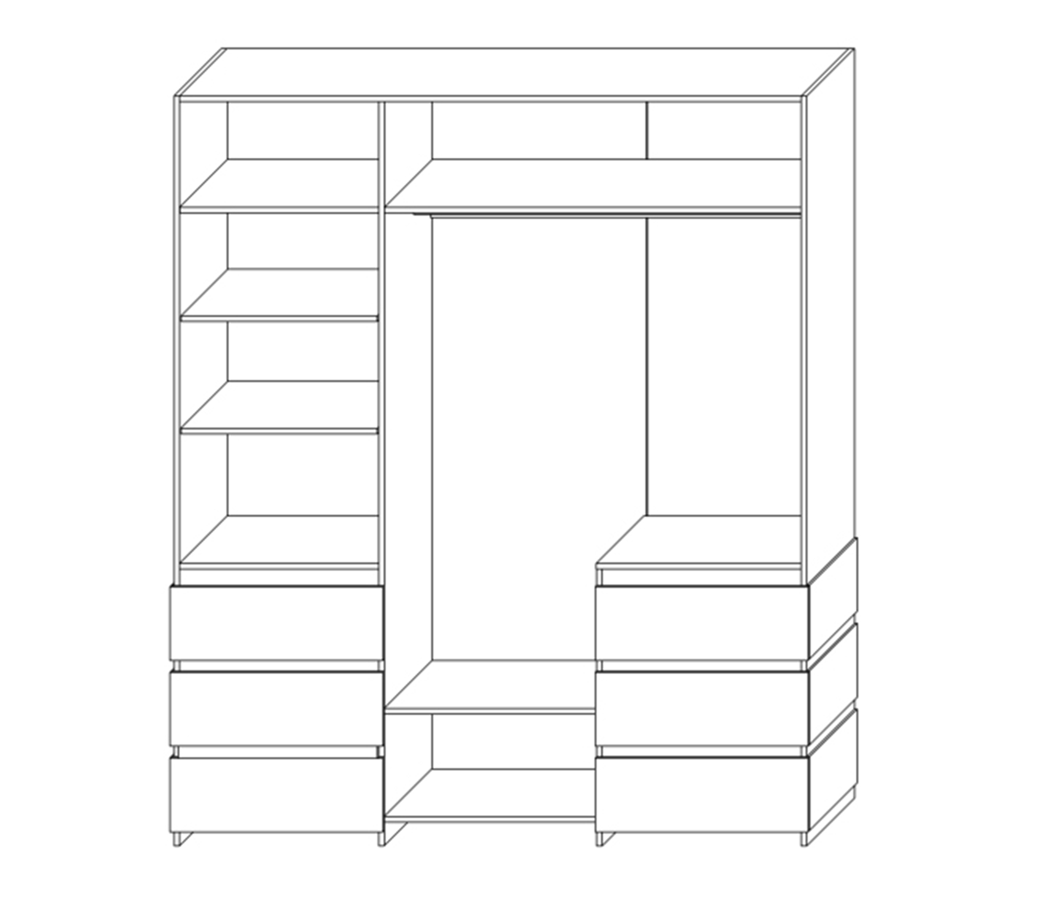 картинка Шкаф для одежды 3Д Хилтон от магазина мебели