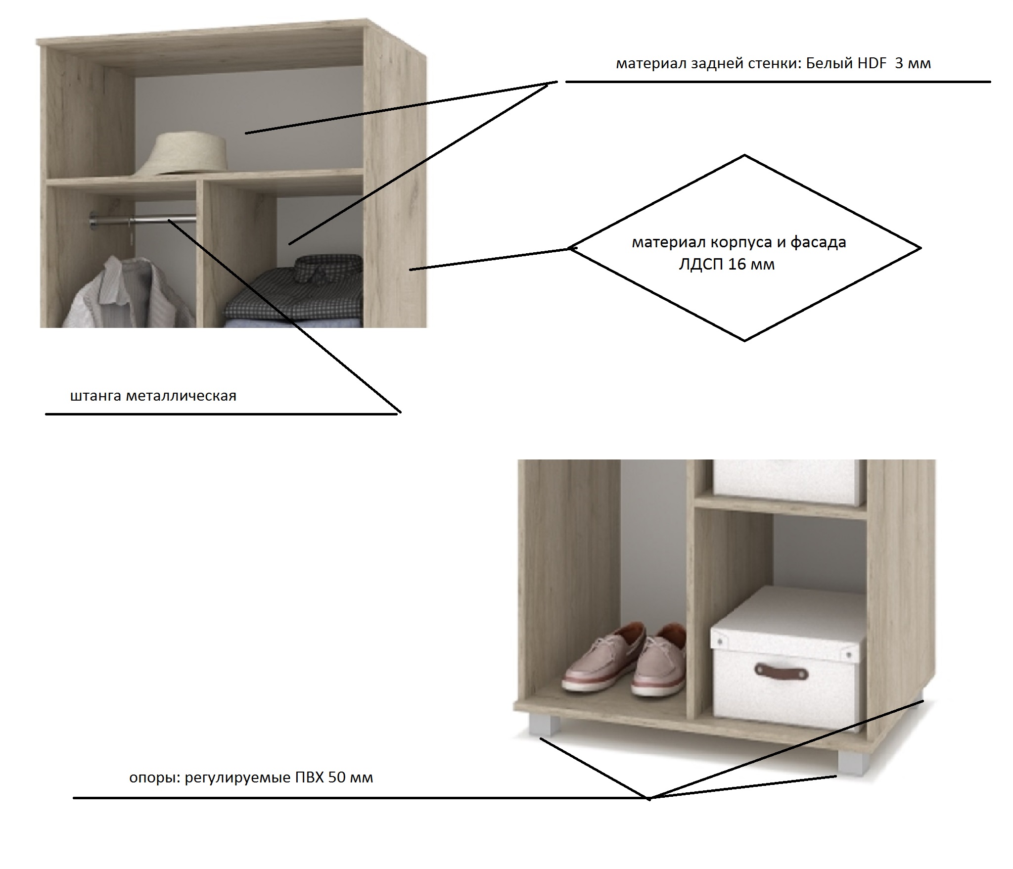 картинка Шкаф 800 комбинированный Вира-20 Серый дуб-Белый от магазина мебели