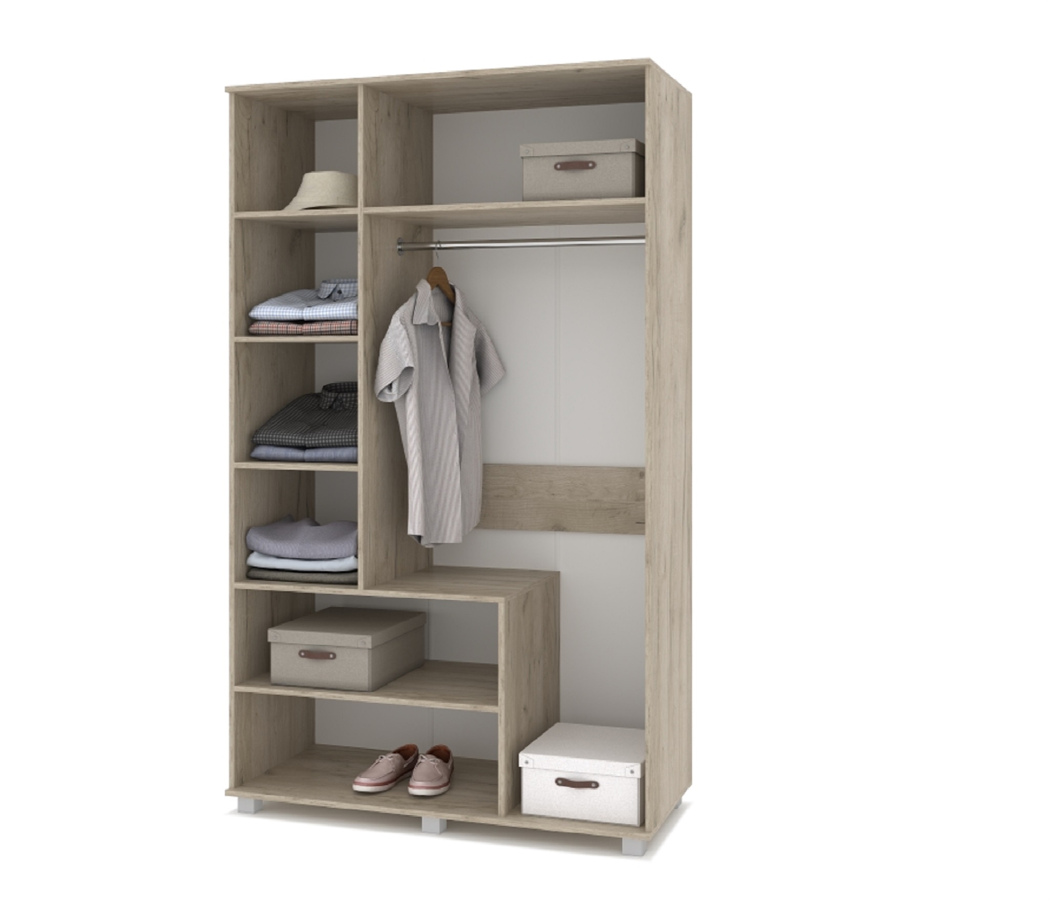 картинка Шкаф 1200 комбинированный Вира-32 Серый дуб/Белый от магазина мебели