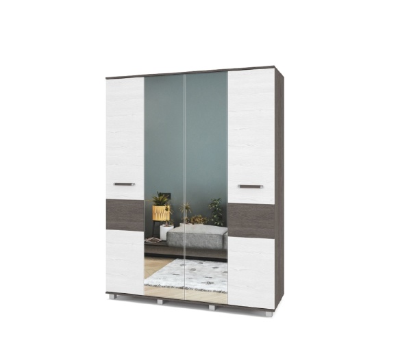 картинка Шкаф 1600 штанга и зеркало Вира-41 Анкор темный/Анкор светлый от магазина мебели