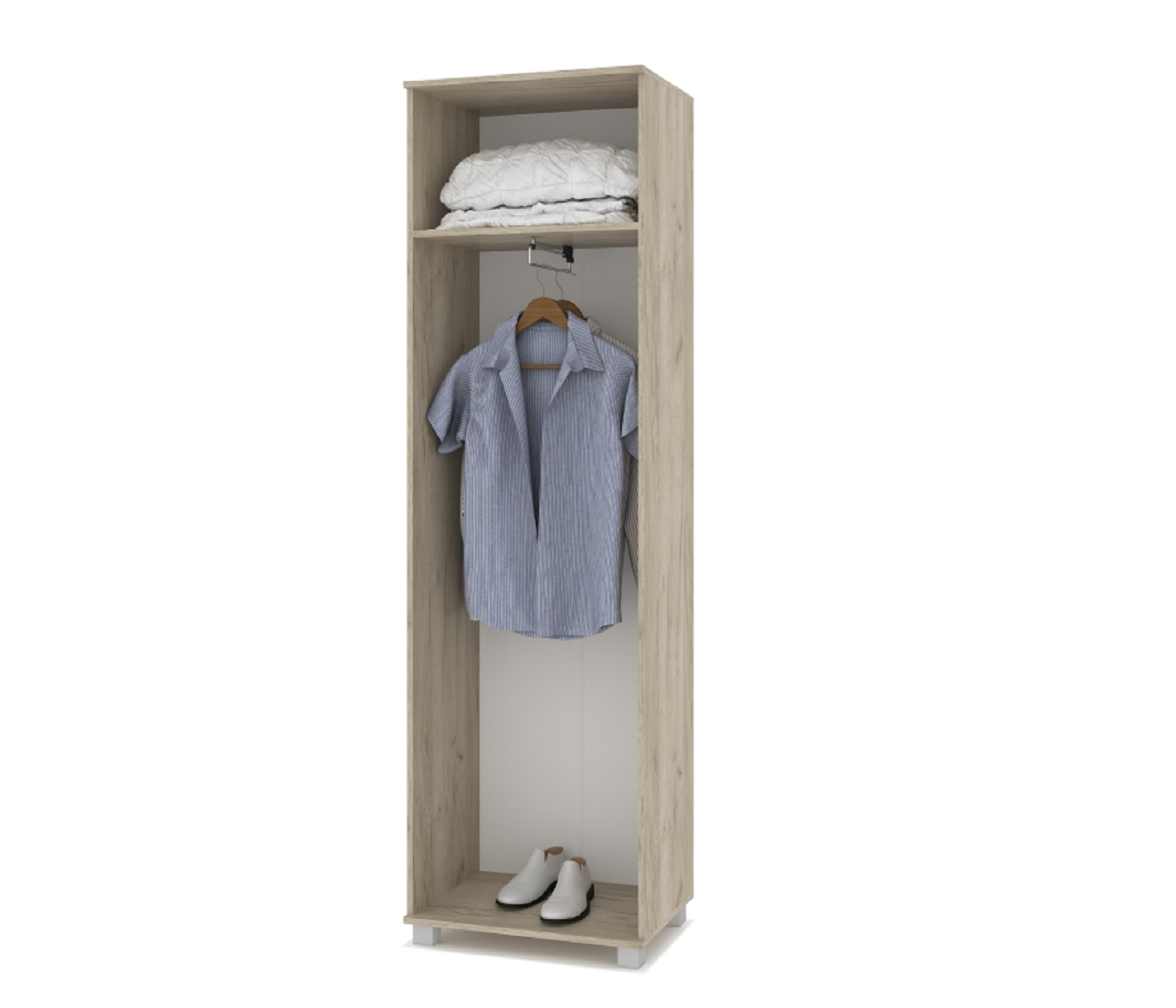 картинка Шкаф 600 с выдвижной штангой Кана К-21 Серый дуб/Белый от магазина мебели