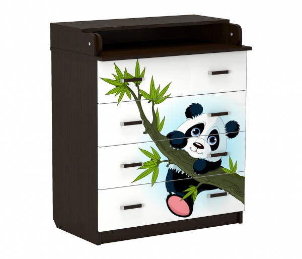 картинка Комод детский 2 с полкой  панда темный от магазина мебели