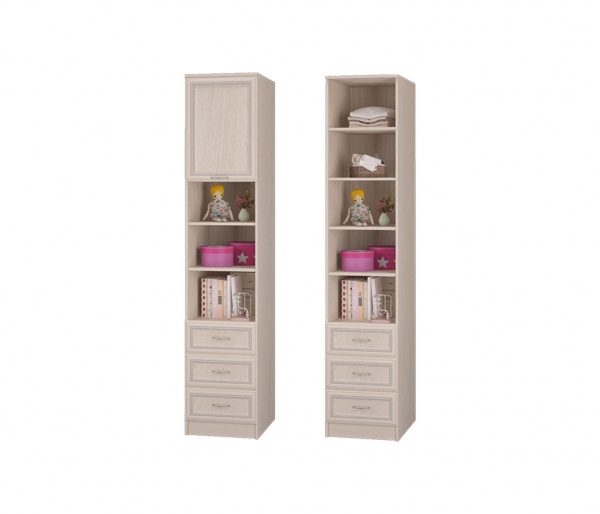 картинка Шкаф для книг с ящиками и дверкой детская «Верона» от магазина мебели