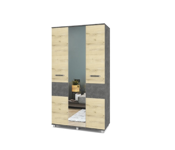 картинка Шкаф 1200 зеркало Вира-31 Камень темный/Ирландский дуб от магазина мебели