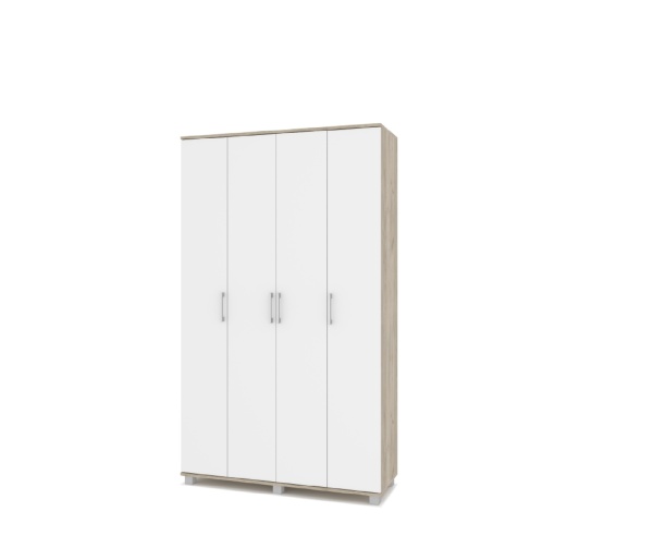 картинка Шкаф 1200 комбинированный с выдвижной штангой Кана К41 Серый дуб/Белый от магазина мебели