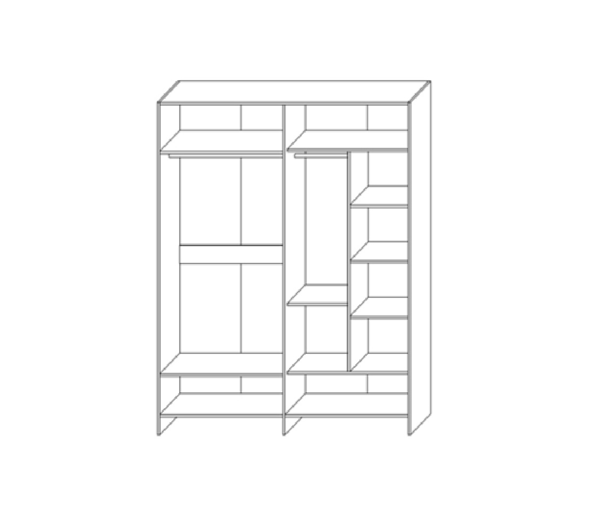 картинка Шкаф для одежды 4Д Монтале от магазина мебели