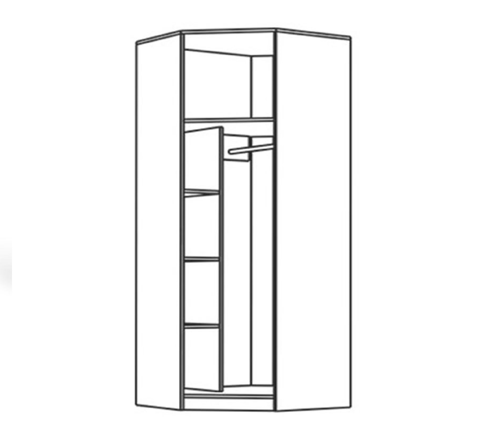 картинка Шкаф угловой КУБА без зеркала от магазина мебели